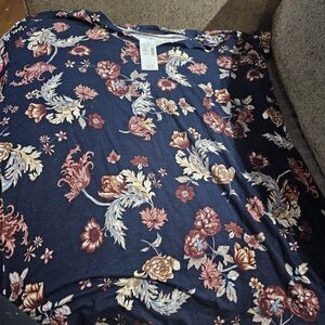 Maurices Floral Navy Tunic Top
